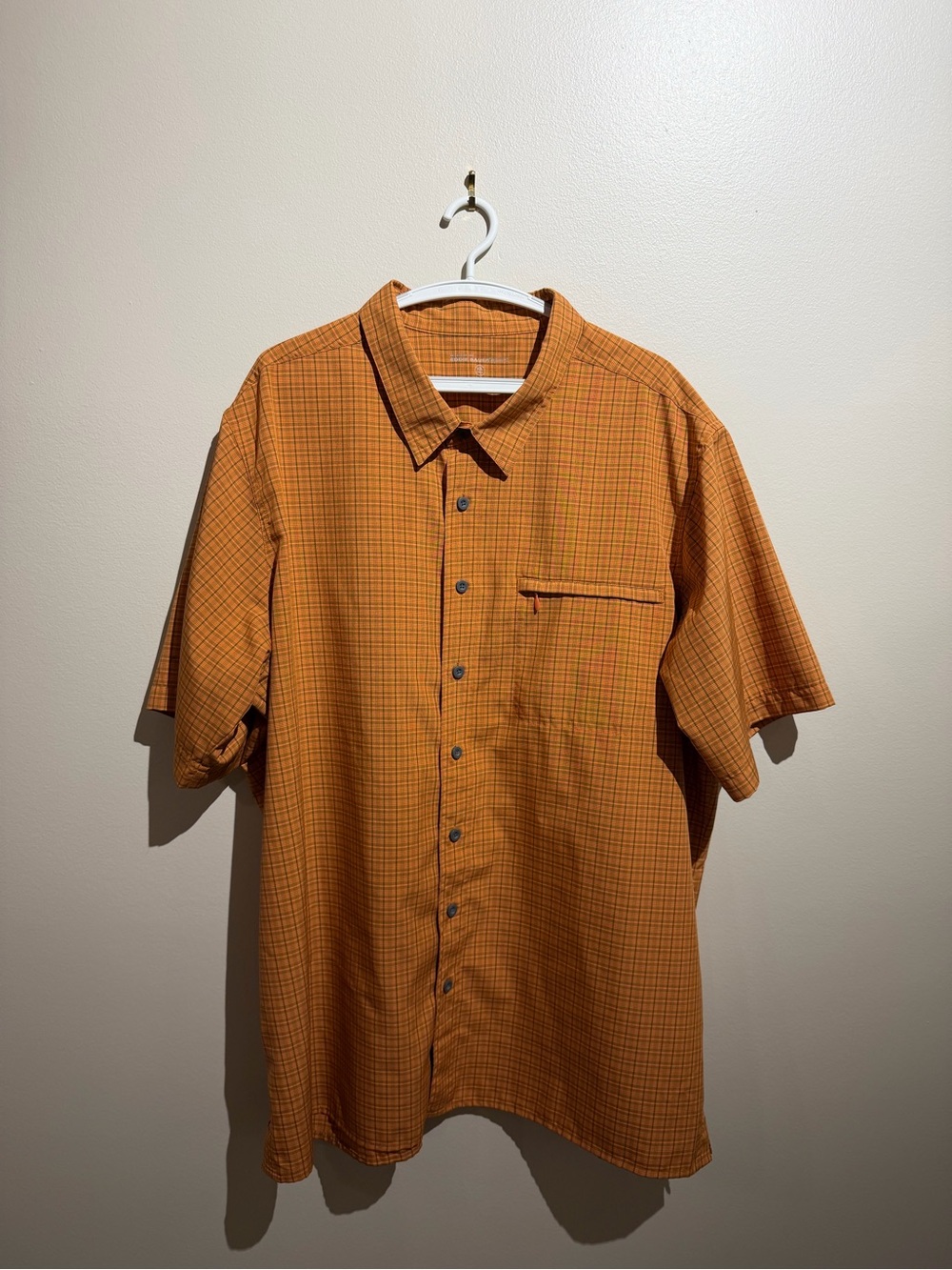 Eddie Bauer Sport Orange‎ Xxl Tall Short Sleeve Button Up